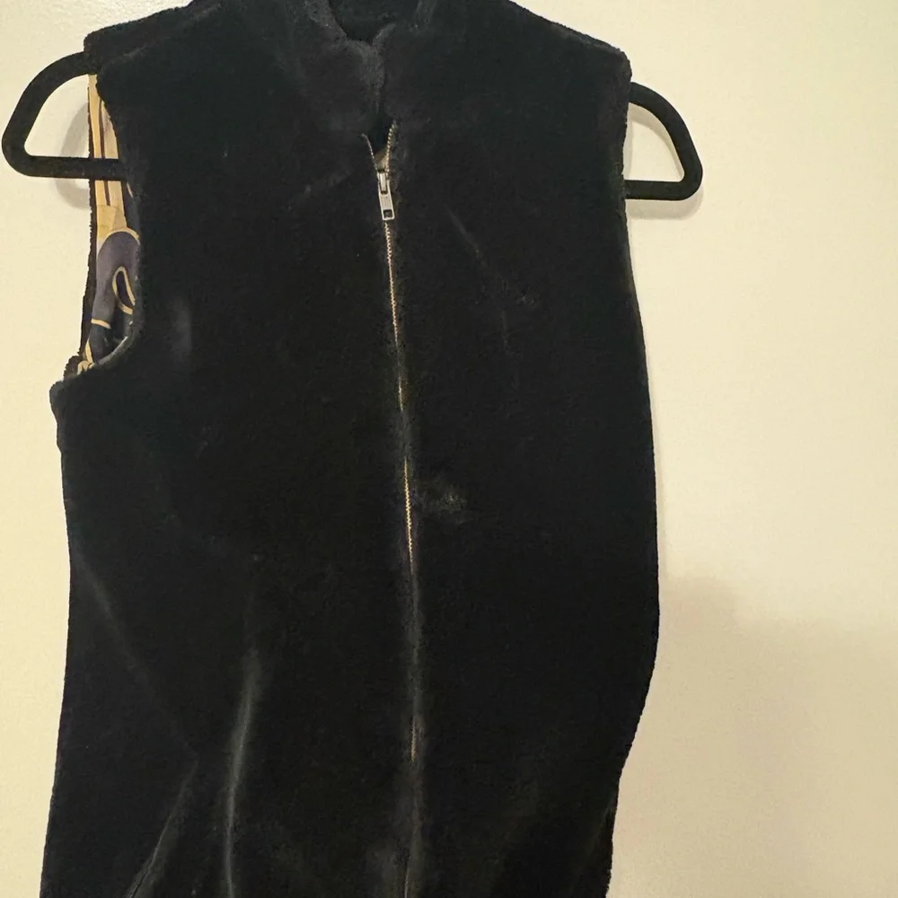 Women's black velvet vest S - Picture 2 of 10